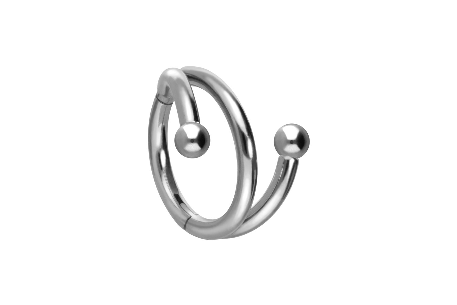 Titan Segmentring Clicker Piercing mit Innengewinde 3 RINGE + 2 KUGELN